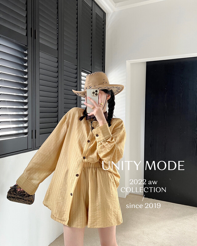 【UNITY】Casual fashion autumn women's suit salt fried street shorts two-piece set F265002