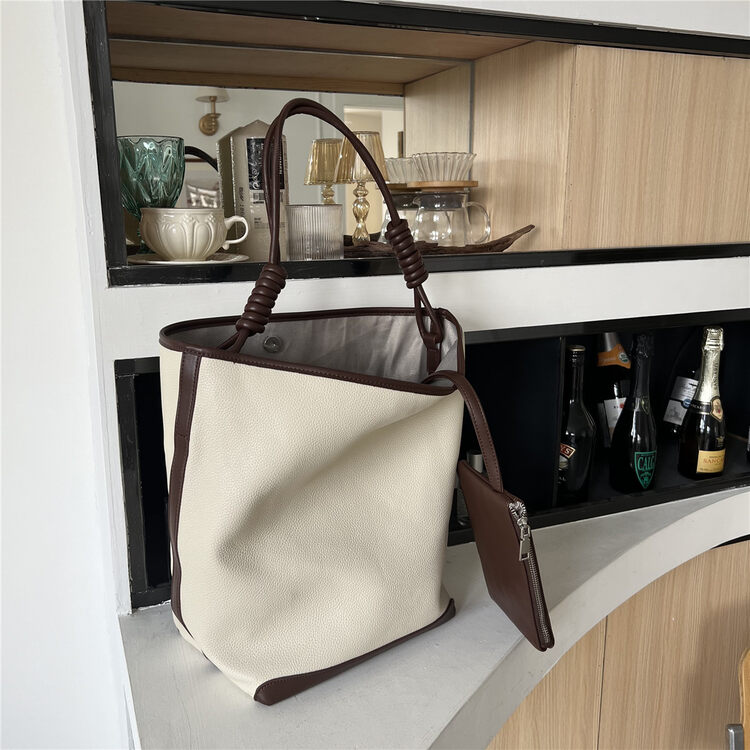 【DOUBLE C】Korean original single temperament texture bucket shoulder bag 3006-1# CYQ