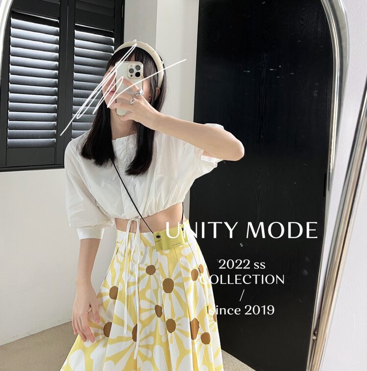 Original price 72.19! 【UNITY】Tie-waist round neck shirt (women's short top) 18019# CQW