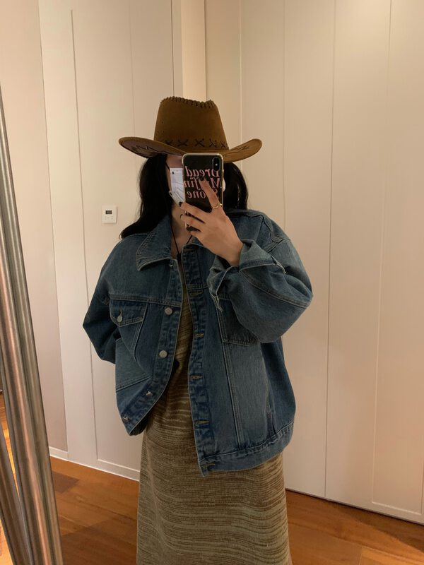 [UNITY] Autumn Women's New Casual Fashion Style Outer American Retro Denim Short Jacket (Blue) TSF271021# CQW