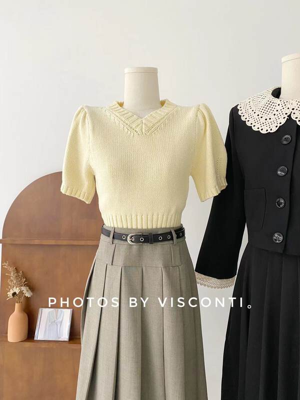 New in early autumn! [C Ouni] Simple round neck thin warm sweater C621-8961# GYJ