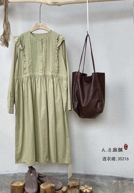 [Original Sansu Yipin] Simple and artistic retro dress 35216