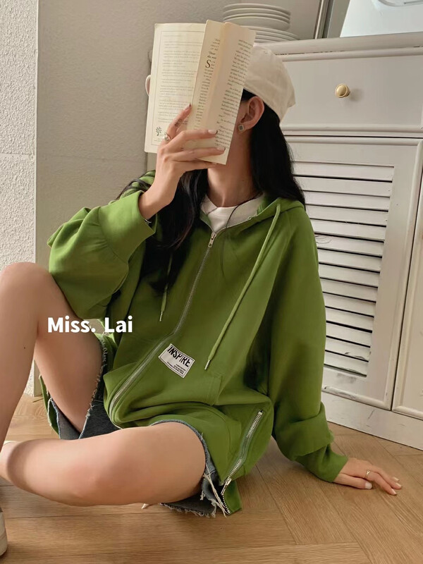 New in autumn!【HH &MISS LAI】Korean casual fashion hooded zipper knitted cardigan 1015# L