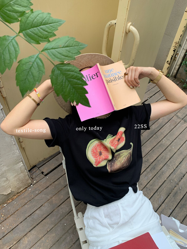 【UNITY】Fig Print Short Sleeve T-Shirt Women's Top TS811-1