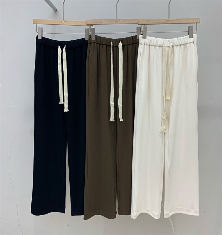 New in early autumn! [DCT] drawstring color matching comfortable wide-leg casual pants 7795# WPL