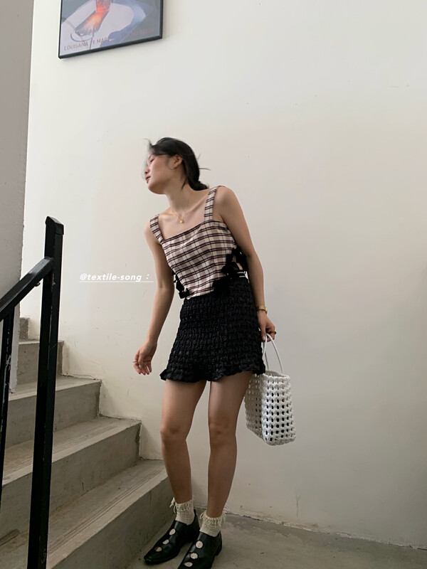 [UNITY] Black slimming skirt female summer a-line high waist skirt TS615-1
