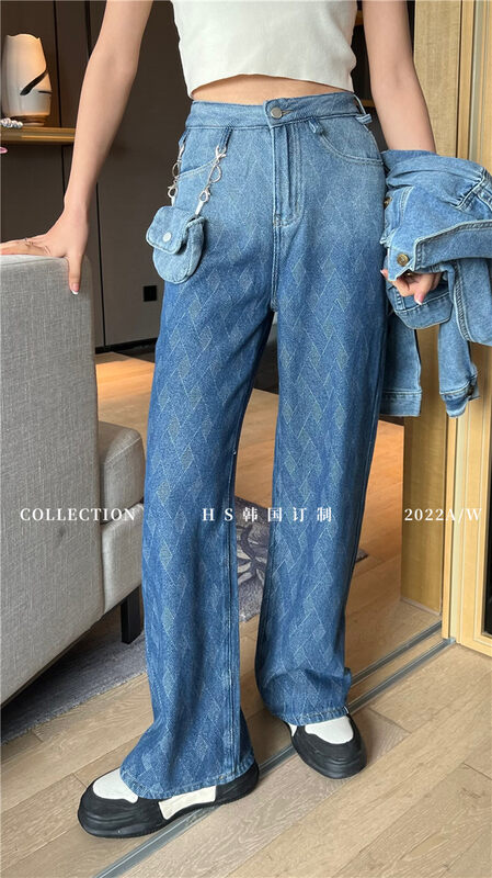 New in autumn! [HS Korea Custom] Fashionable gradient straight jeans (with small bag) 906250# HJY