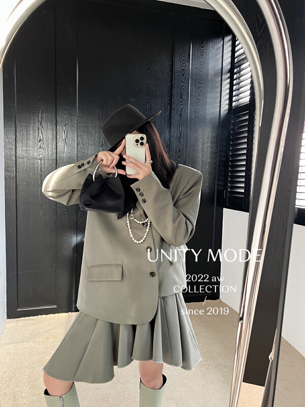 【UNITY】Irregular Oblique Breasted Suit (Women's Jacket) F271016# CQW