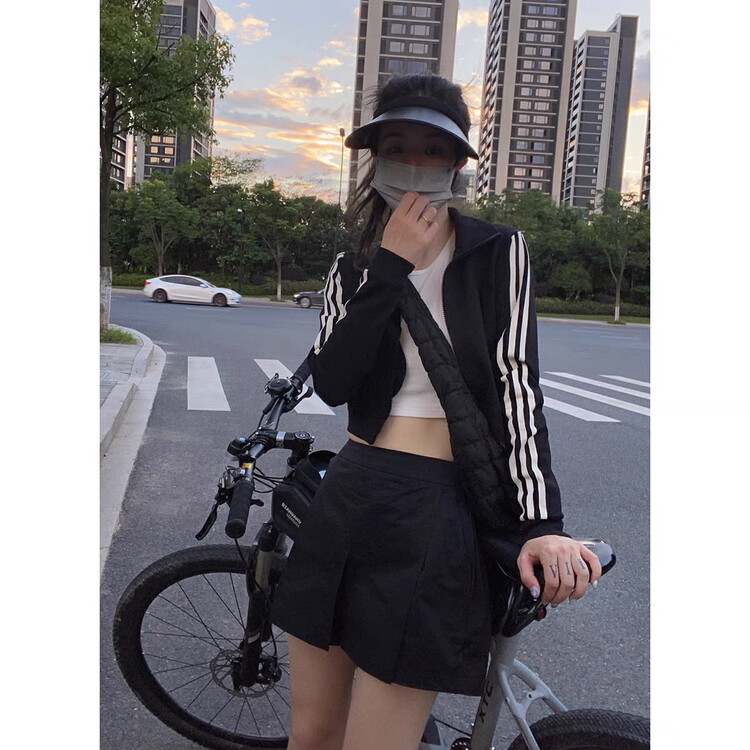 New in early autumn! [RASION] Color-blocking stripe design short short jacket 5312# LSL