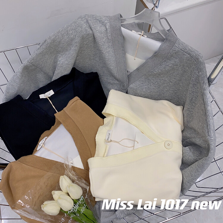 New in autumn!【HH &MISS LAI】Korean Neat Casual Knit Cardigan 1017# L