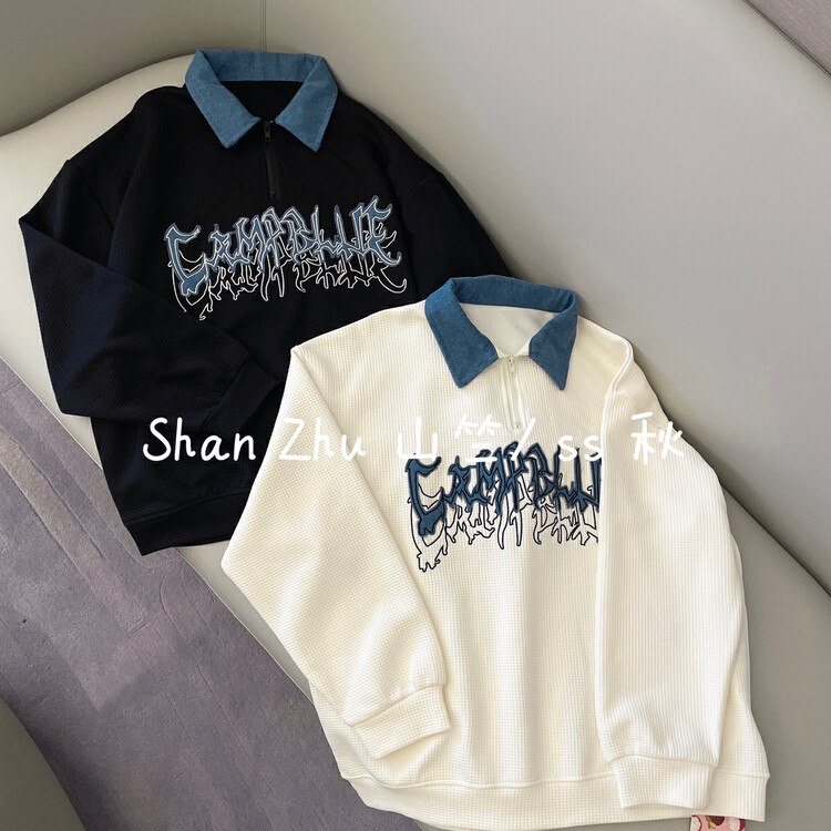 New in autumn! [Shanzhu] stitching embroidery fashion sweater 502# L