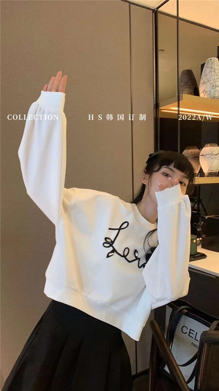 Autumn is new! [HS Korea Custom] Sweet Heavy Industry Short Sweater 37085# HJY