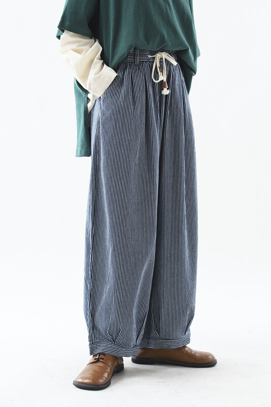 [Sansu clothing original] striped wide-leg jeans 31755