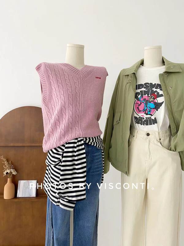 New in autumn! [C Ouni] Letter embroidery fashion vest C220-Nt812# GYJ