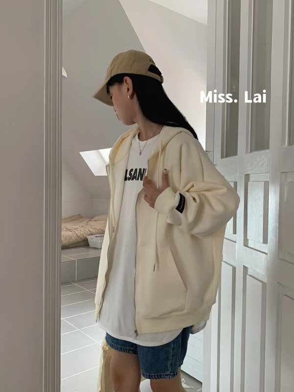 Autumn is new! [HH &MISS LAI] hooded zipper comfortable all-match short jacket (only sells jacket) 1007# L