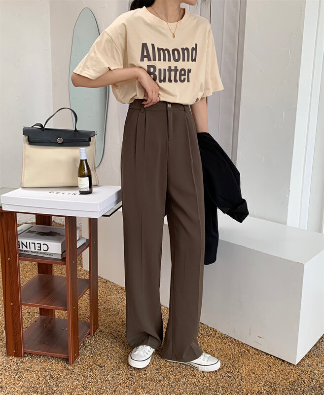 New in early autumn! [DCT] High waist loose all-match casual pants 1016# WPL