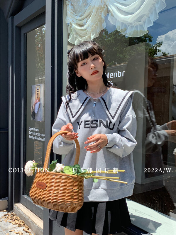 Early autumn new style! [HS Korea custom] Korean version of the navy collar sweater 98728# HJY