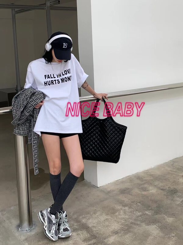 New in autumn! [NICE BABY] brushed letter printing pullover short-sleeved T-shirt 8962# WTT