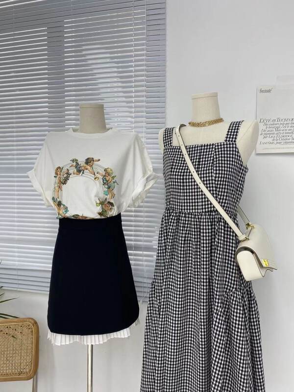 [C Ouni] Color-blocking fashionable temperament skirt C700-62627# GYJ