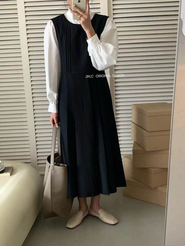 New in early autumn!【JIN.C】Round Neck Sleeveless Comfortable Dress (Selling Skirts Only) H3217# L