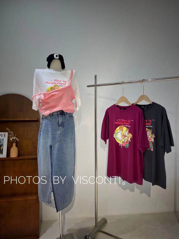 New in early autumn! [C Ouni] Letter printed loose short-sleeved T-shirt C220-1503# GYJ