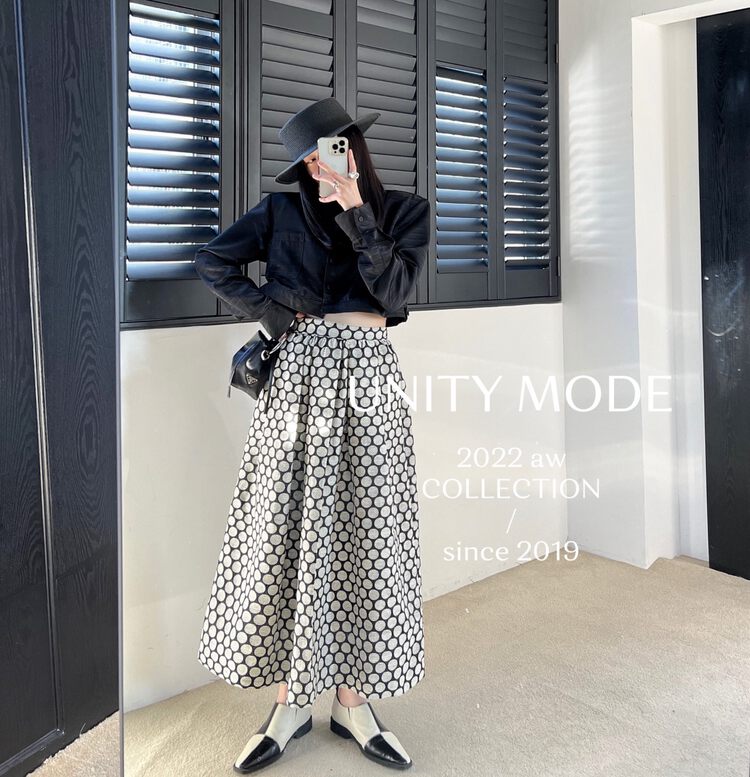 【UNITY】Jacquard Polka Dot Skirt (Female A-Line Long Skirt) F262005# CQW