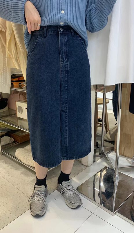 Autumn is new! [SELNENE] High waist slit skirt (without belt) 8007# XYJ