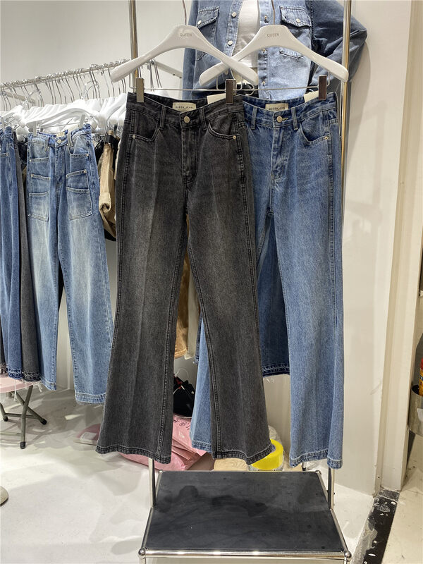 New in autumn!【QUEEN】High waist loose all-match jeans 609# OZQ