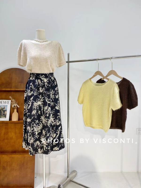 New in early autumn! [C Ouni] Korean style lazy style simple short-sleeved sweater C740-U8027# GYJ