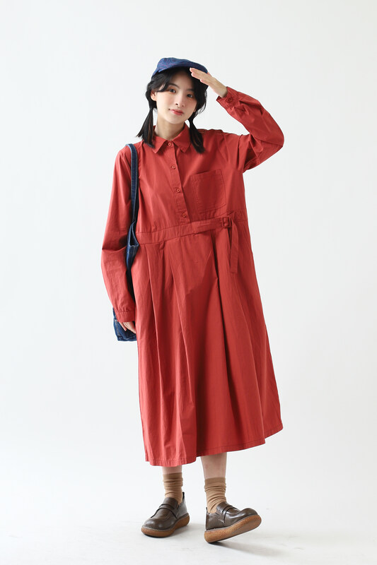 [Original Sansu clothing product] Simple temperament casual dress 35205