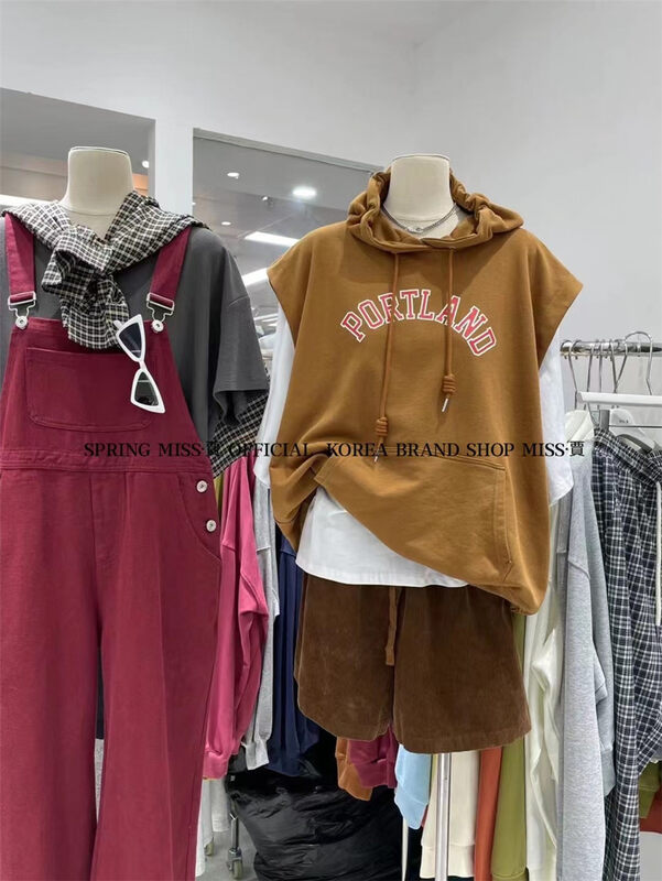 New in early autumn! [MISS Jia] hooded pullover comfortable all-match vest (only vest) 6701# L
