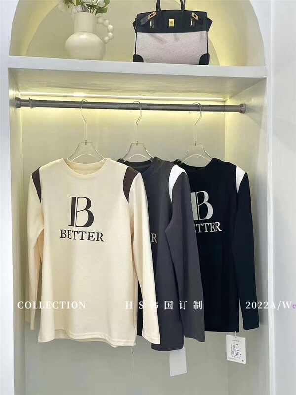 New in Autumn! [HS Korea Custom] Casual Letters Long Sleeve T-Shirt 98737# HJY