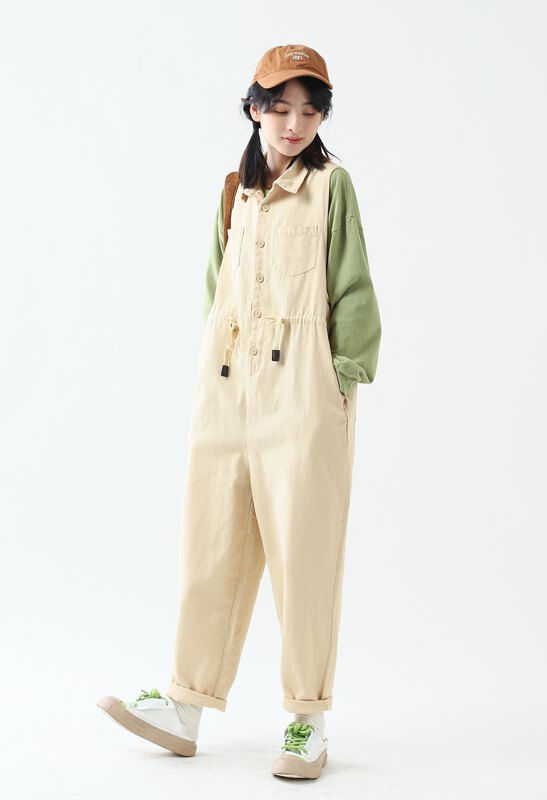 [Original Sansu clothing product] Simple temperament casual all-match jumpsuit 11828