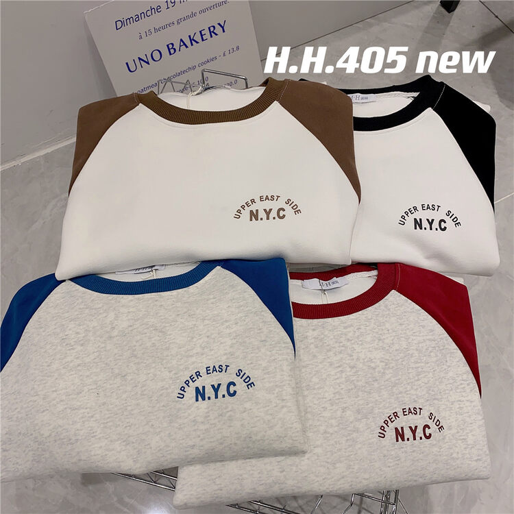 Autumn is new! [HH &MISS LAI] pullover comfortable all-match long-sleeved T-shirt (T-shirt only) 405# L