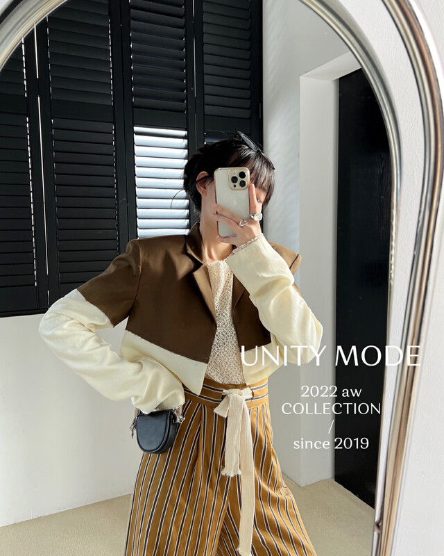 [UNITY] stitching small suit short jacket female niche design long-sleeved top F261002
