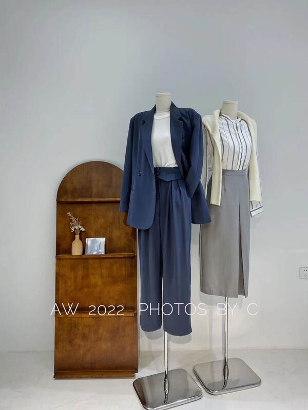 New in early autumn! [C Ouni] temperament single-breasted suit + straight high-waisted trousers suit C225-601922# GYJ
