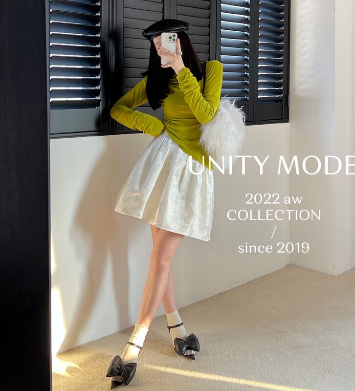 【UNITY】Bud Jacquard Flower Skirt (Female High Waist Skirt) F272002# CQW