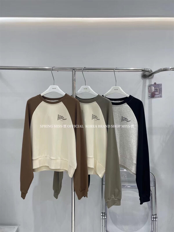 New in Autumn! [MISS Jia] Letter Print Pullover Long Sleeve T-Shirt 6732# L
