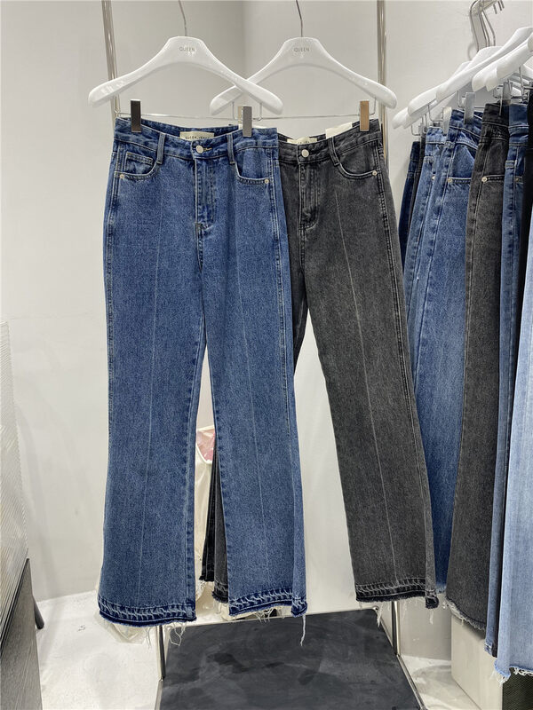 New in autumn!【QUEEN】Micro-flare washed all-match jeans 611# OZQ