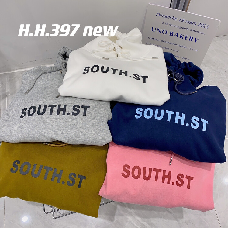 New in autumn!【HH &MISS LAI】Korean version of simple letter print hooded sweater 397# L