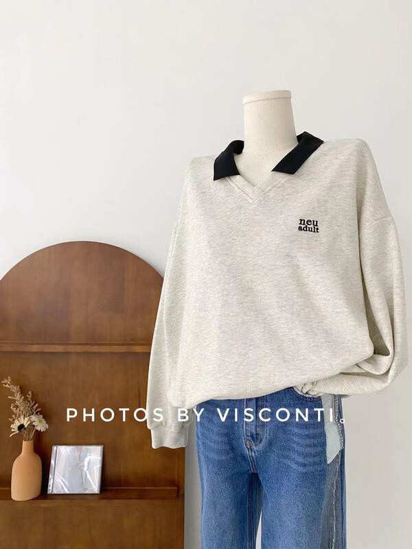 New in early autumn! [C Ouni] Letter embroidered fashion sweater C740-5138# GYJ