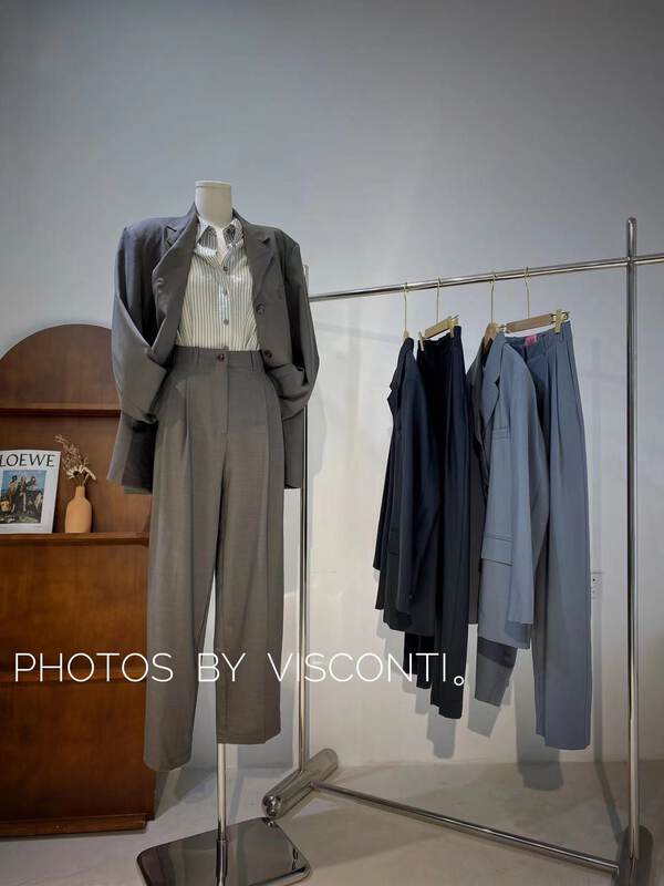 New in early autumn! [C Ouni] Korean temperament suit + straight loose trousers suit C220-JK808# GYJ