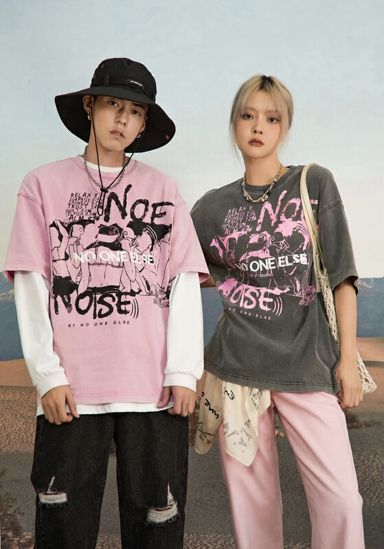 New in autumn! [Shanzhu] Retro alphabet fashion short-sleeved T-shirt 2861# L