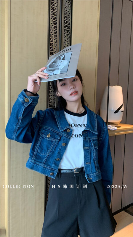 Autumn is new! [HS Korea Custom] Casual Short Denim Jacket YS1-65216# HJY