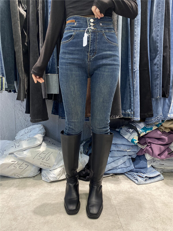 New in autumn!【DTOO.LIN】High waist slim skinny jeans HY29A# OZQ