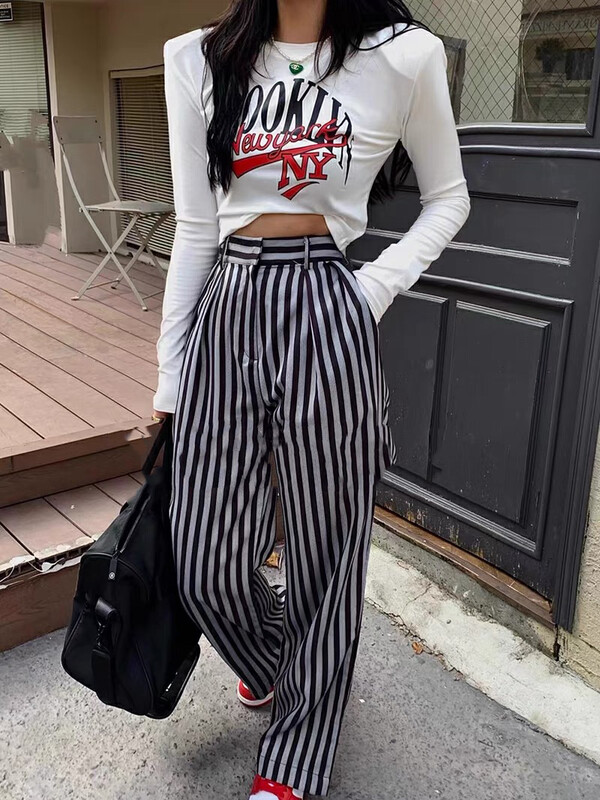 New in early autumn! [G+] Striped wide-leg comfortable all-match casual pants (sold only pants) 806# PCZ