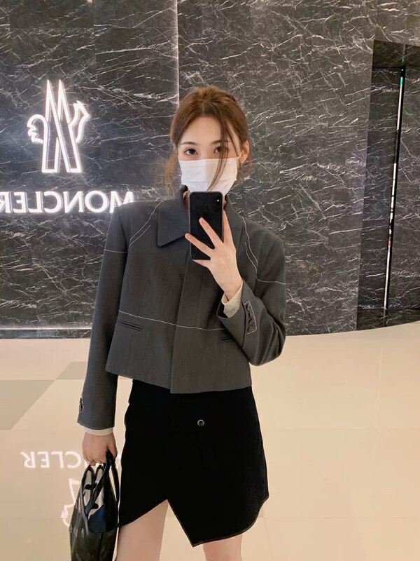 New in early autumn! [SAVAGE] Korean hot girl style open line design loose suit E9262# WPL