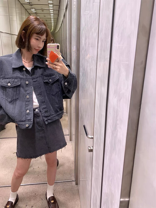 New in autumn! [SAVAGE] Korean casual loose denim jacket E9610# WPL