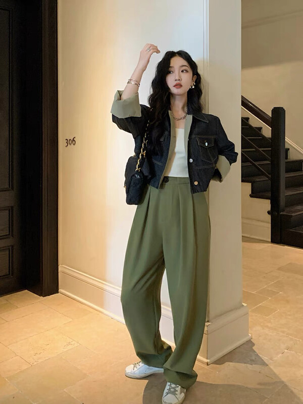 New in autumn! [SAVAGE] French retro high waist loose fashion casual pants E9652# WPL