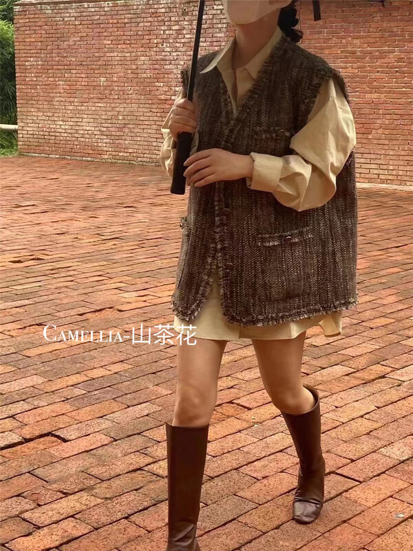 New in autumn! [CAMELLIA] Fashionable small fragrance vest 9929# HJY